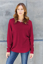 Double Take Full Size Round Neck Long Sleeve T-Shirt - Stormyjay