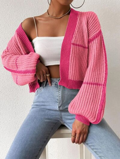 Open Front Dropped Shoulder Cardigan - Stormyjay