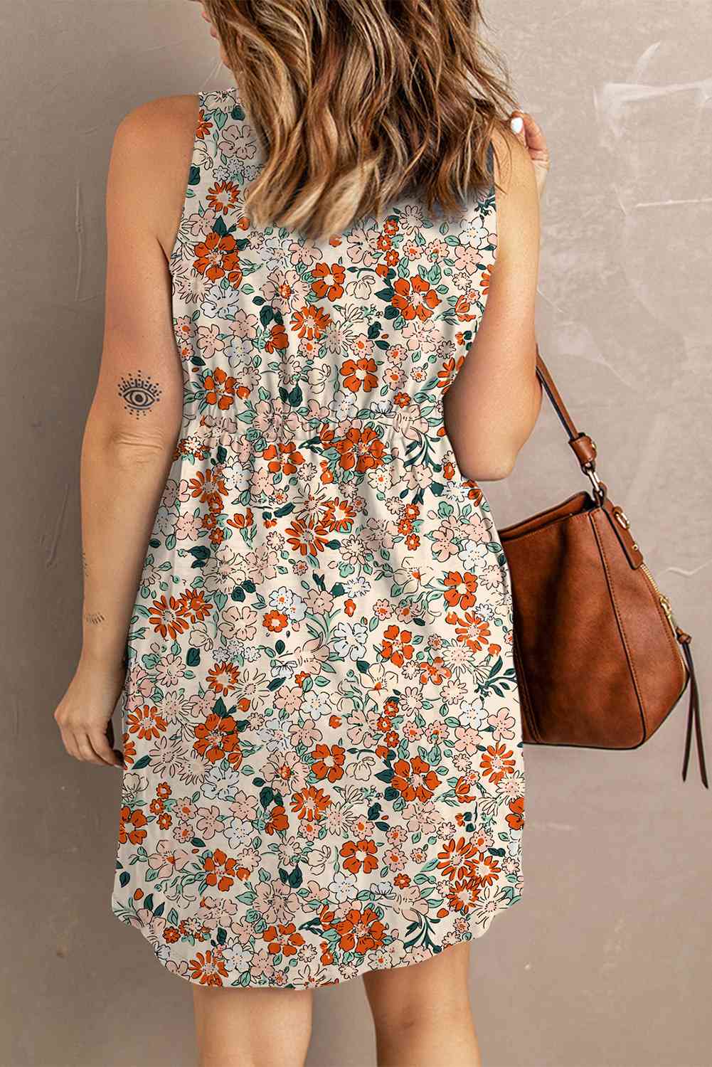 Printed Button Down Sleeveless Magic Dress - Stormyjay