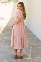 HEYSON Spring Baby Full Size Kimono Sleeve Midi Dress in Peach - Stormyjay