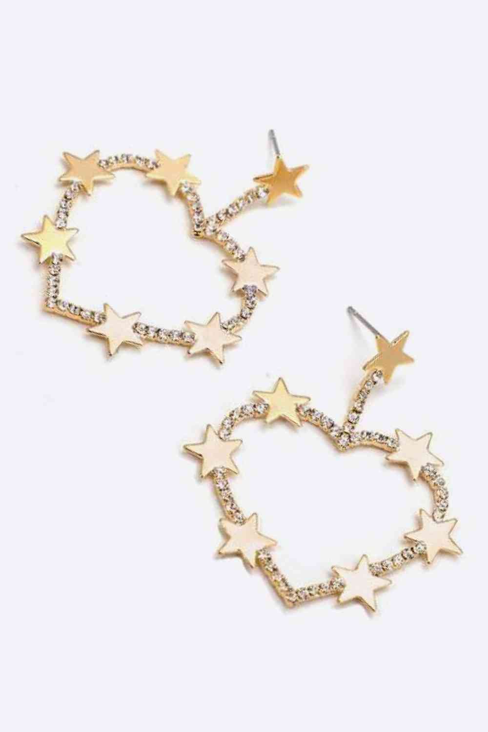 Star Zircon Heart-Shaped Earrings