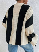 Striped Button Up Cardigan - Stormyjay