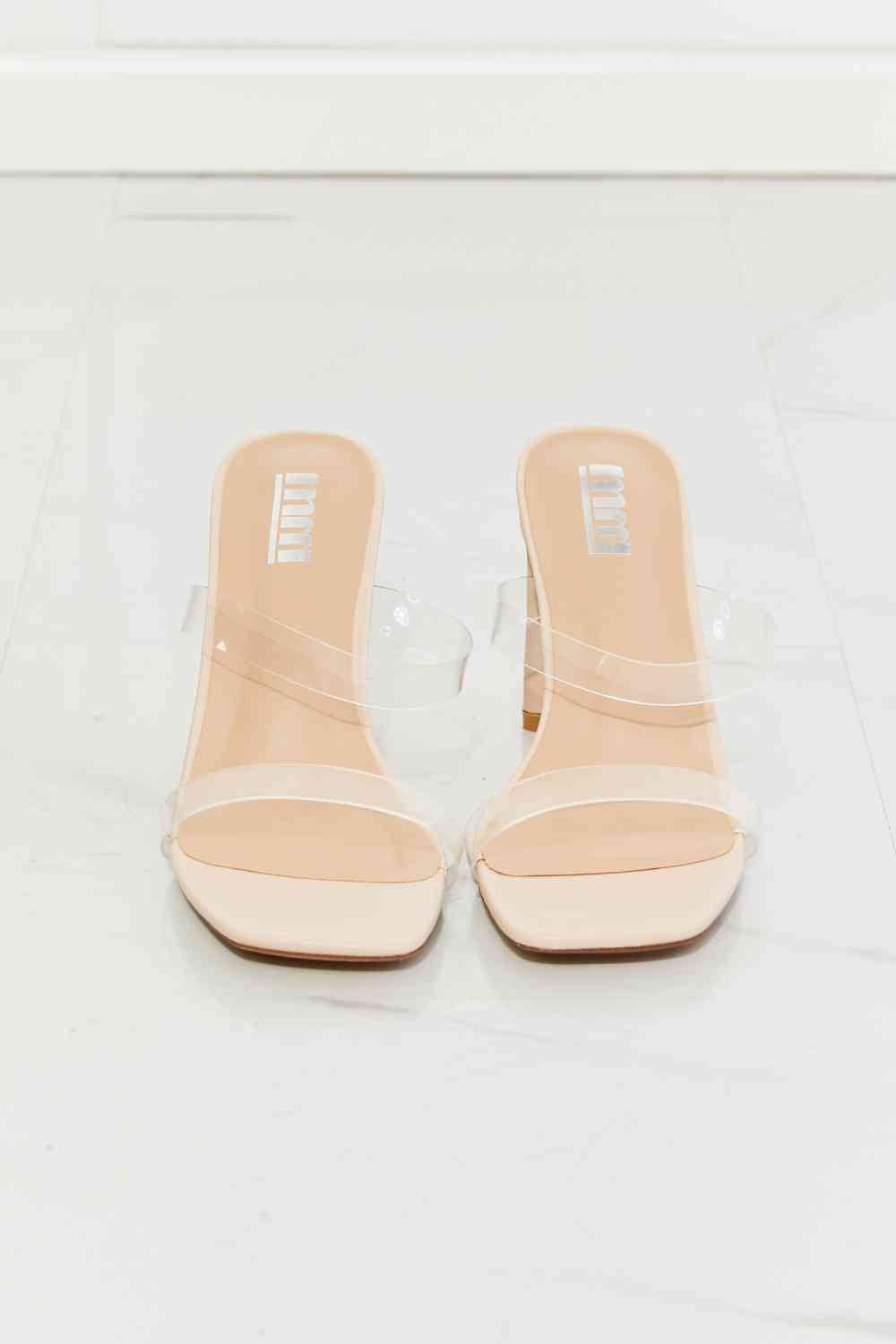 MMShoes Walking On Air Transparent Double Band Heeled Sandal