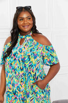 Sew In Love Full Size Perfect Paradise Printed Cold-Shoulder Dress - Stormyjay