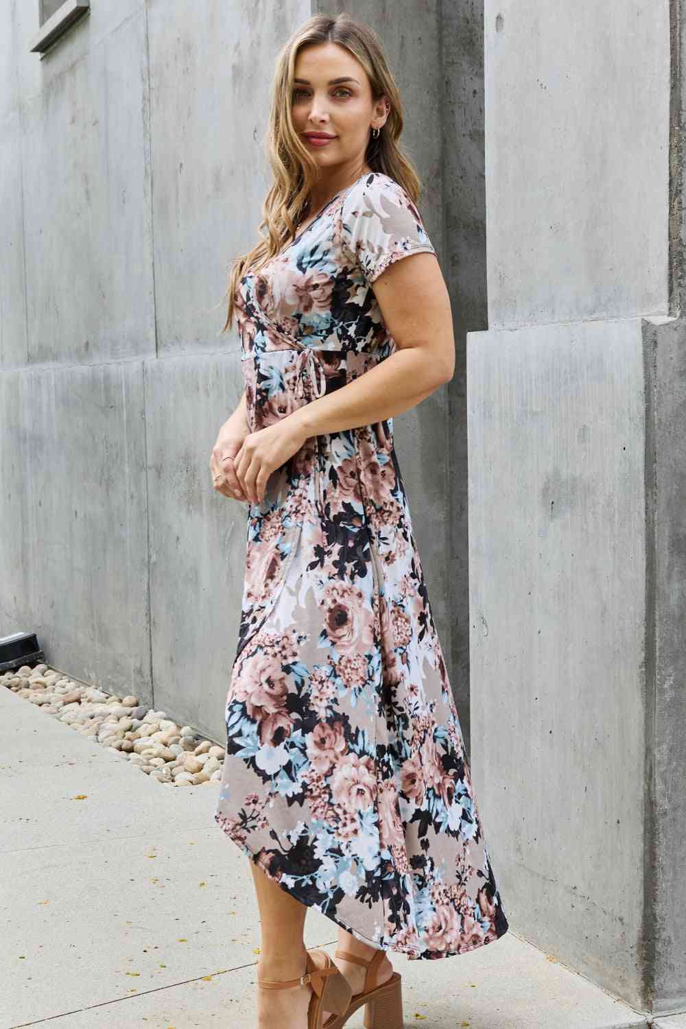 Heimish Give Me Roses Full Size Floral Maxi Wrap Dress - Stormyjay