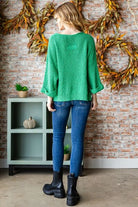 Veveret Notched Long Sleeve Sweater - Stormyjay