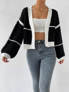 Open Front Dropped Shoulder Cardigan - Stormyjay