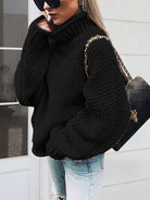 Turtleneck Long Sleeve Sweater - Stormyjay