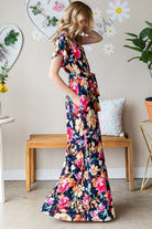 Heimish Full Size Floral Surplice Tie Waist Maxi Dress - Stormyjay