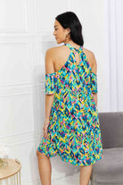 Sew In Love Full Size Perfect Paradise Printed Cold-Shoulder Dress - Stormyjay