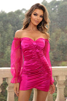 Sweetheart Neck Ruched Mini Dress