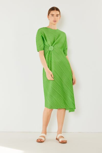 Marina West Swim Pleated Dolman Sleeve Dress - Stormyjay