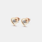 Inlaid Zircon Heart Necklace, Bracelet and Stud Earrings Jewelry Set