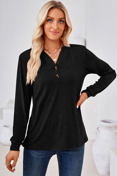 Notched Long Sleeve T-Shirt - Stormyjay