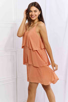 Culture Code By The River Full Size Cascade Ruffle Style Cami Dress in Sherbet - Stormyjay