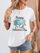 HAPPY VALENTINE'S DAY Round Neck Short Sleeve T-Shirt