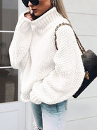 Turtleneck Long Sleeve Sweater - Stormyjay