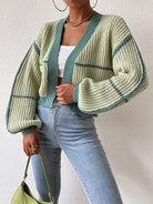 Open Front Dropped Shoulder Cardigan - Stormyjay