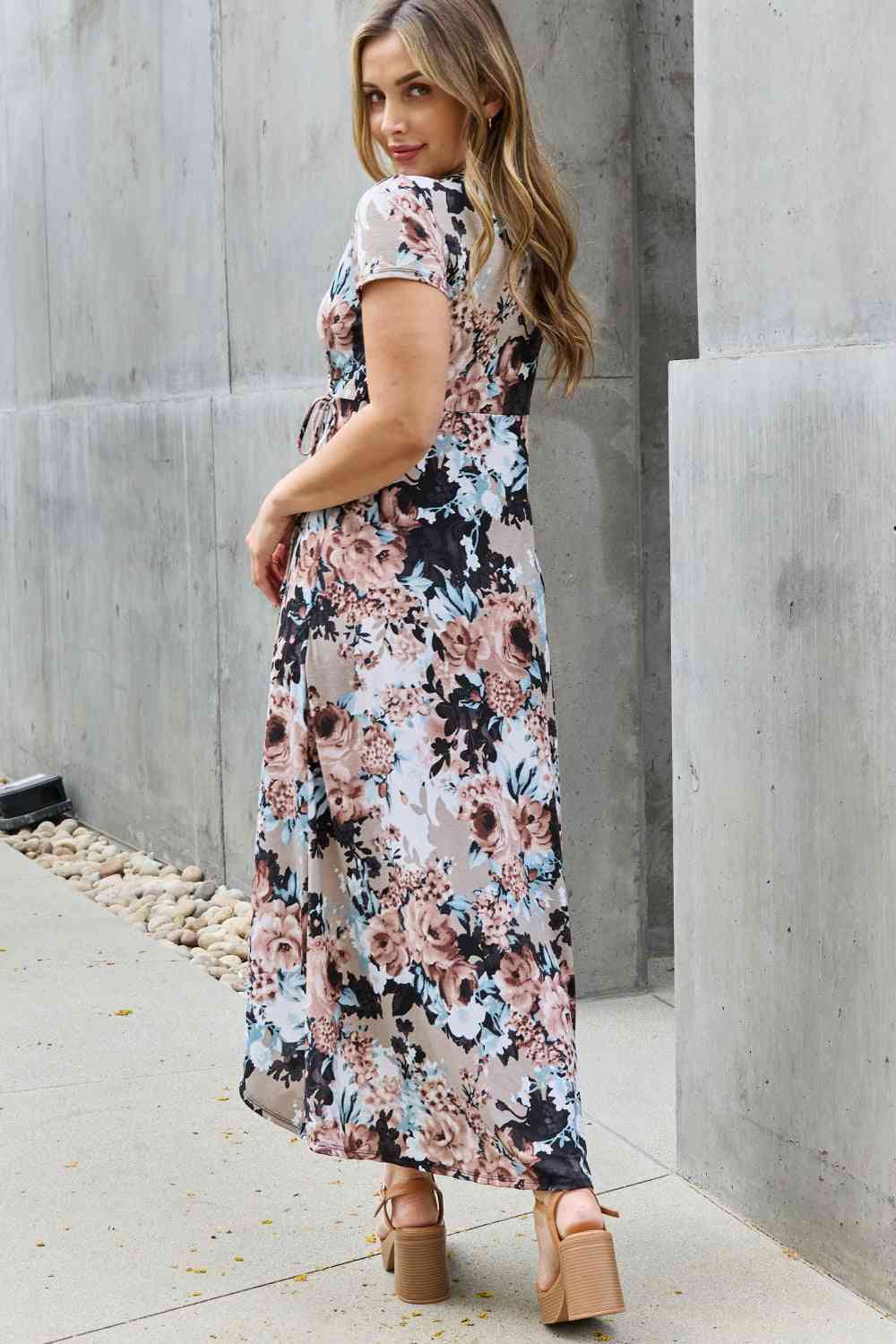 Heimish Give Me Roses Full Size Floral Maxi Wrap Dress - Stormyjay