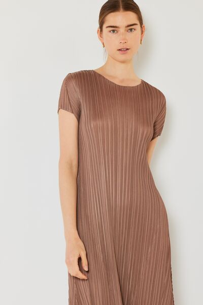 Marina West Swim Pleated Cap Sleeve A-Line Dress - Stormyjay