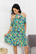 Sew In Love Full Size Perfect Paradise Printed Cold-Shoulder Dress - Stormyjay