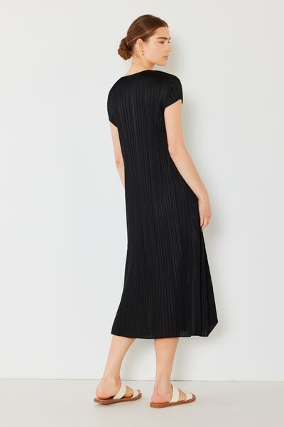 Marina West Swim Pleated Cap Sleeve A-Line Dress - Stormyjay