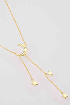 Inlaid Zircon Star and Moon Necklace