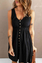 Sleeveless Button Down Mini Magic Dress - Stormyjay