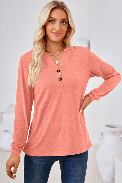 Notched Long Sleeve T-Shirt - Stormyjay