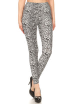 Snakeskin Print, Full Length, High Waisted Leggings In A Fitted Style With An Elastic Waistband - Stormyjay