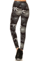 Super Soft Peach Skin Fabric, Multi-color Printed Knit Legging With Elastic High Waist Band - Stormyjay