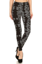 Floral Print High Waist Basic Solid Leggings - Stormyjay