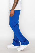 Solid Flare Stacked Track Pants - Stormyjay