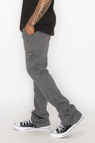 Solid Flare Stacked Track Pants - Stormyjay