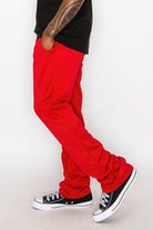 Solid Flare Stacked Track Pants - Stormyjay