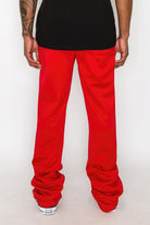 Solid Flare Stacked Track Pants - Stormyjay