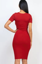 Ribbed Bodycon Midi Dress - Stormyjay