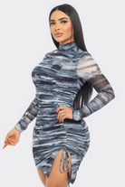 Print Mesh Mini Dress - Stormyjay