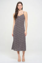 Floral Button Down Tied Back Maxi Dress - Stormyjay