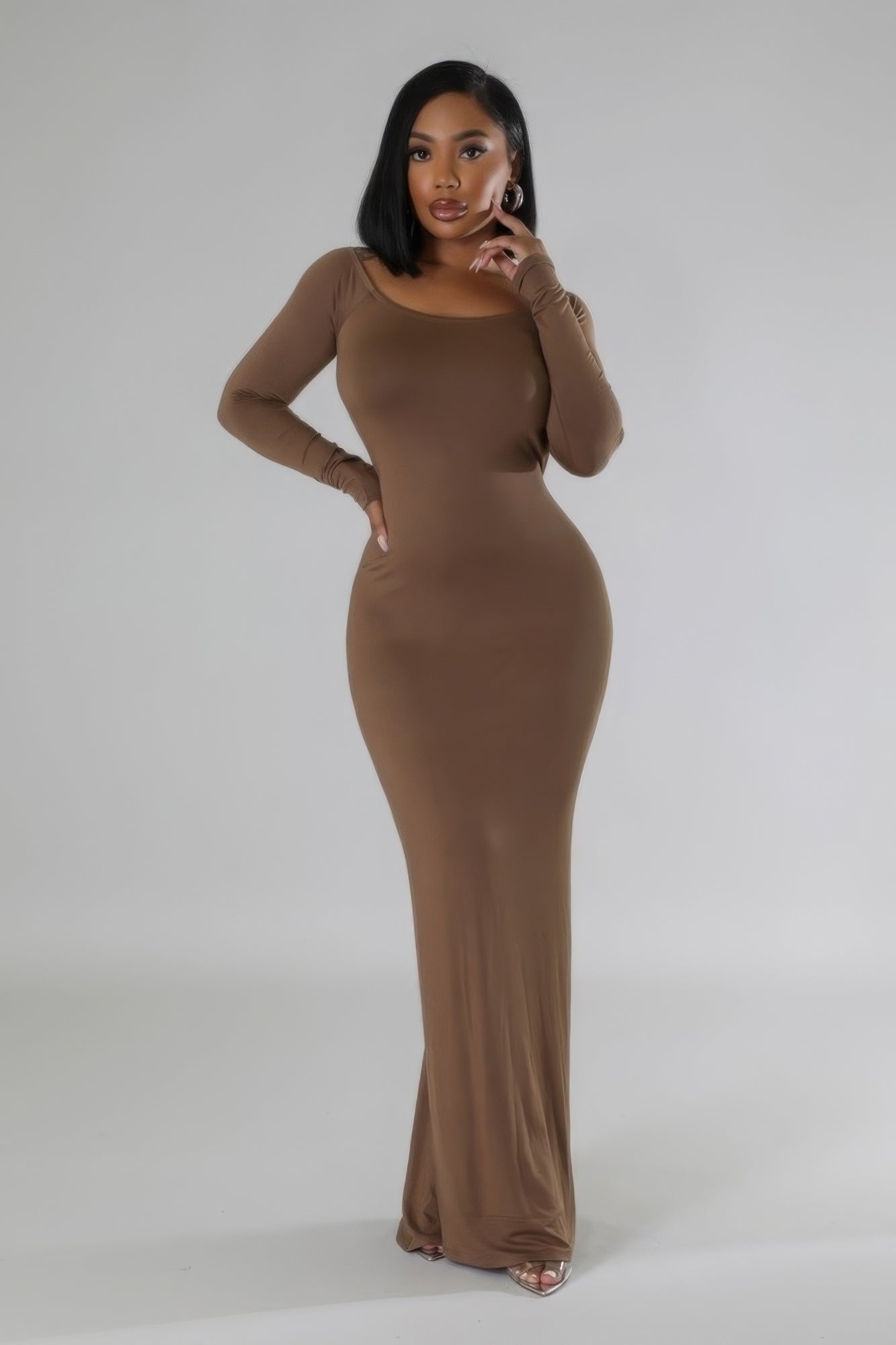 Long Sleeves Stretch Dress - Stormyjay