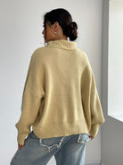 Turtleneck Dropped Shoulder Sweater - Stormyjay