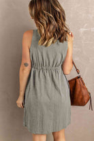 Sleeveless Button Down Mini Magic Dress - Stormyjay