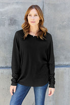 Double Take Full Size Round Neck Long Sleeve T-Shirt - Stormyjay