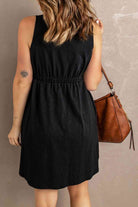 Sleeveless Button Down Mini Magic Dress - Stormyjay