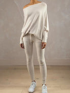 Full Size Boat Neck Batwing Sleeve Knit Top - Stormyjay