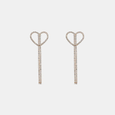 Heart Shape Gold-Plated Alloy Earrings