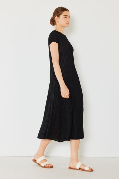 Marina West Swim Pleated Cap Sleeve A-Line Dress - Stormyjay