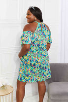 Sew In Love Full Size Perfect Paradise Printed Cold-Shoulder Dress - Stormyjay