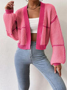 Open Front Dropped Shoulder Cardigan - Stormyjay