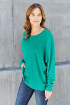 Double Take Full Size Round Neck Long Sleeve T-Shirt - Stormyjay